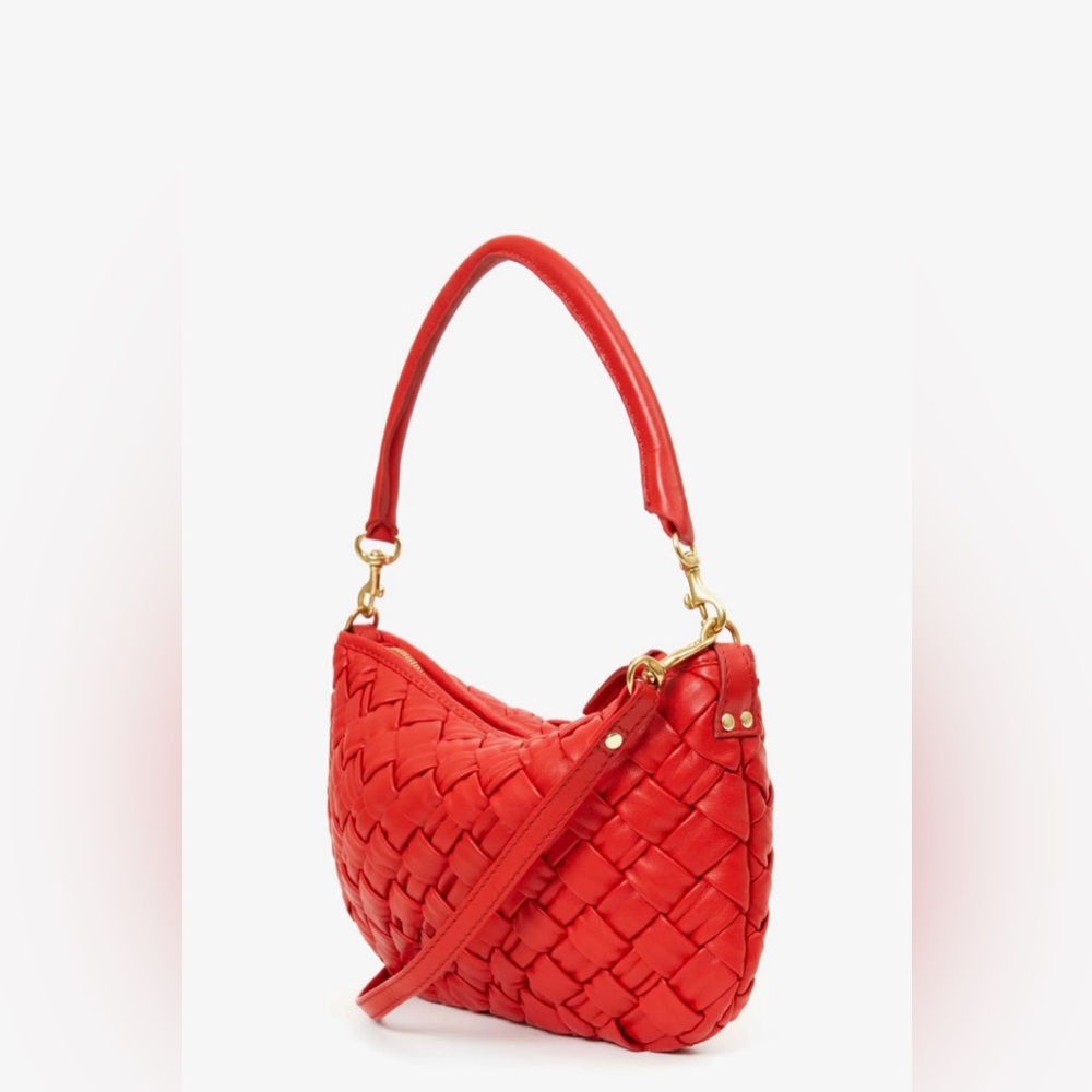 Clare V. Petit Moyen - Rosa Puffy Woven Nappa Leather - Crossbody Bag RARE - Picture 5 of 15
